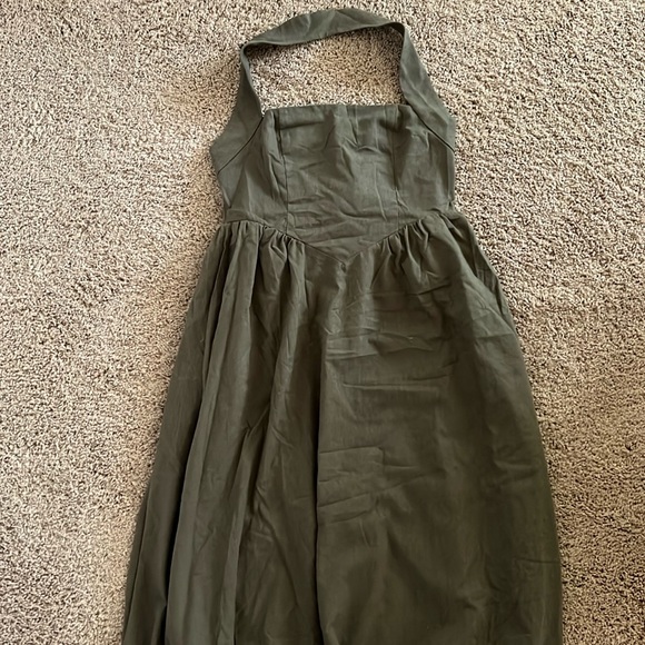 Cotton & Linen Halter A Line Long Dress - Picture 2 of 2